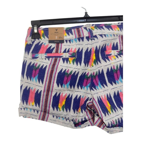 American Eagle Outfitters Women’s Size 2 Aztec Print Stretch Midi Shorts NEW - Picture 13 of 13
